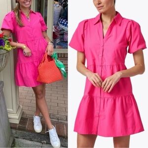Brochu Walker Pink Havana Tiered Mini Dress
